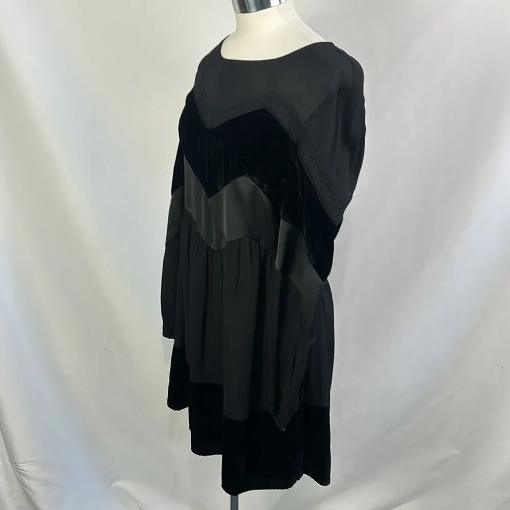 NWT Black With Belvet And Lace Trim Twin Set Dress - Picture 3 of 8